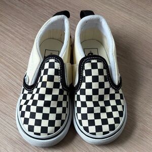 Vans Kids Black and White Checkered Sneakers
